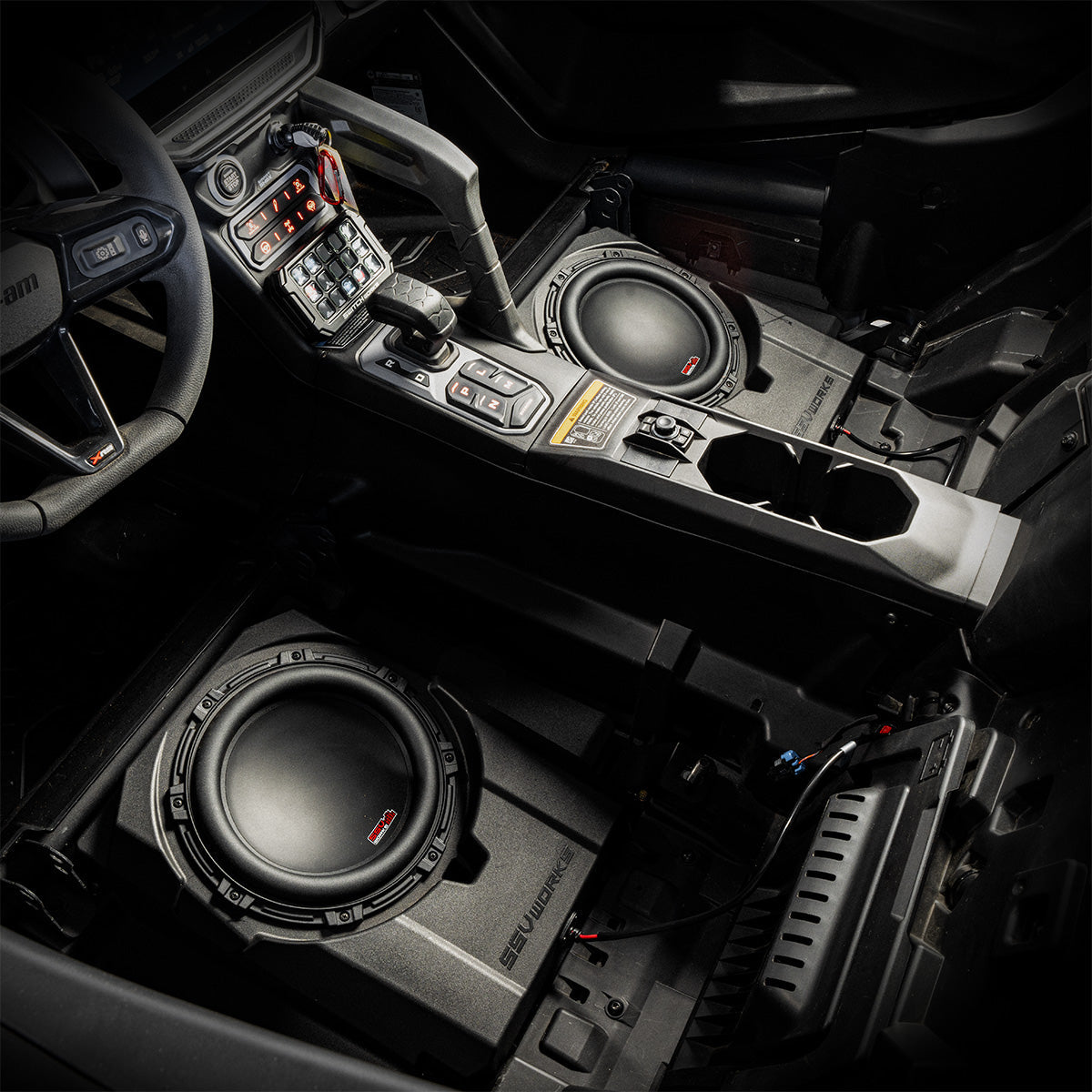 2024-2026 CanAm® Maverick R Front Under-Seat 850watt 10" Subwoofer Add-On for Factory JL® System