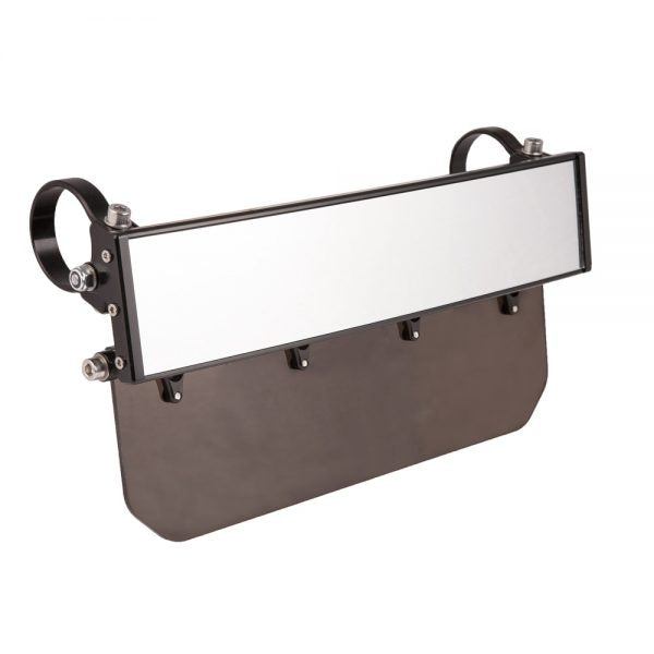 12″ Wide Panoramic Rearview Mirror with Folding Sun Visor – Tinted Shield by Axia Alloys