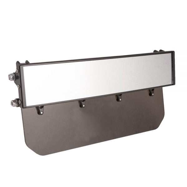 12″ Wide Panoramic Rearview Mirror with Folding Sun Visor – Tinted Shield by Axia Alloys