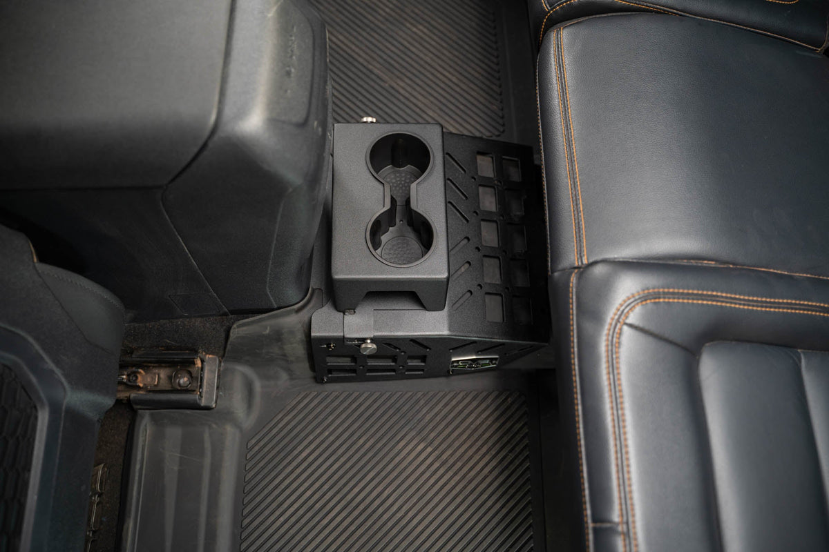2021 2024 Ford Bronco 4 Door Rear Seat Cup Holder And Molle Panels DV8 Offroad