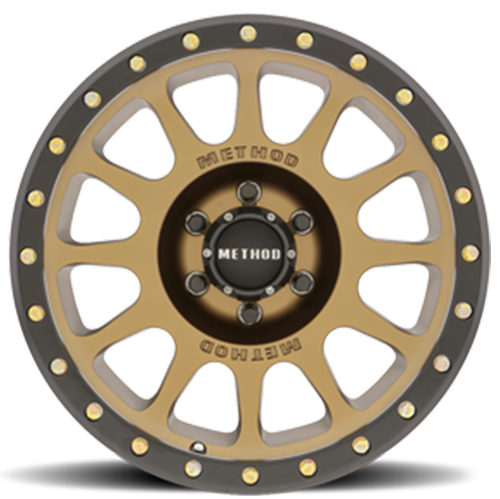 Aluminum Wheels 17x8.5 NV MR305 Bolt Pattern 6 On 139.7 Offset 0 Lip Size 1.3 Method Bronze BRZ Black Street Loc Method