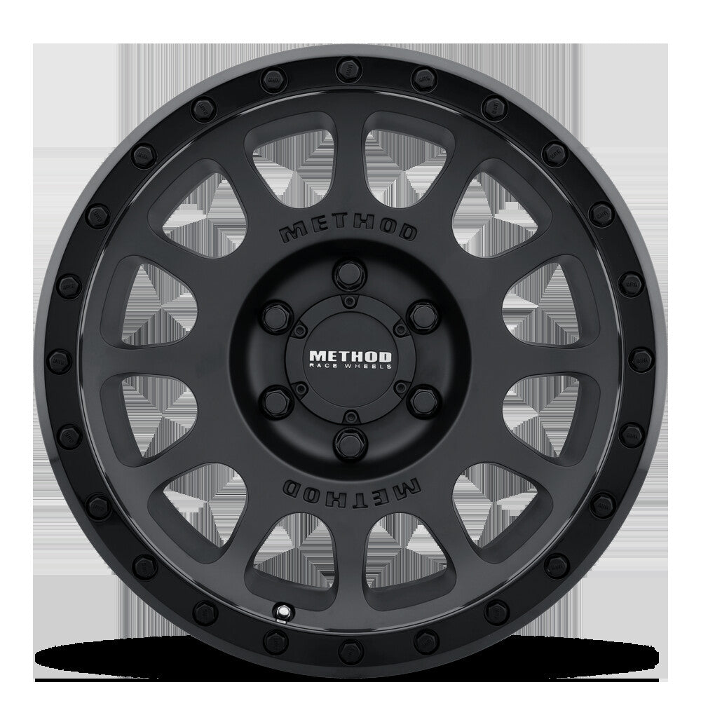 MR305 NV, 18x9, -12mm Offset, 5x5, 94mm Centerbore, Matte Black Gloss Black Lip, Method Race Wheels