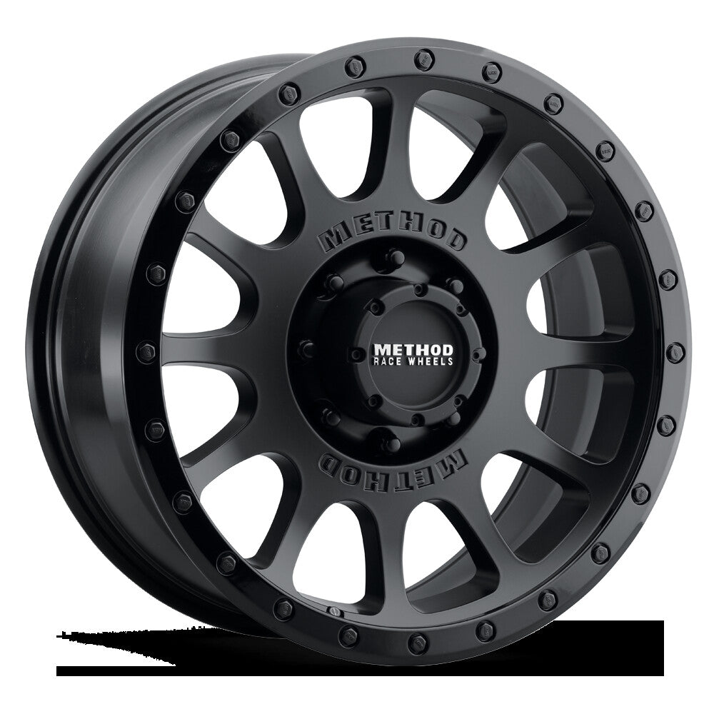 MR305 NV, 18x9, +18mm Offset, 8x170, 130.81mm Centerbore, Matte Black Gloss Black Lip, Method Race Wheels
