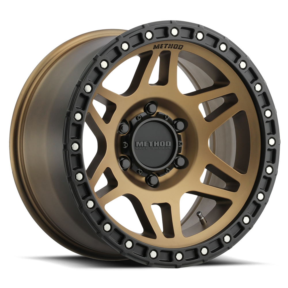 Aluminum Wheels 17x9 MR312 Bolt Pattern 5 On 127 Offset -12 Lip Size 0.91 Method Bronze BRZ Matte Black Lip Method