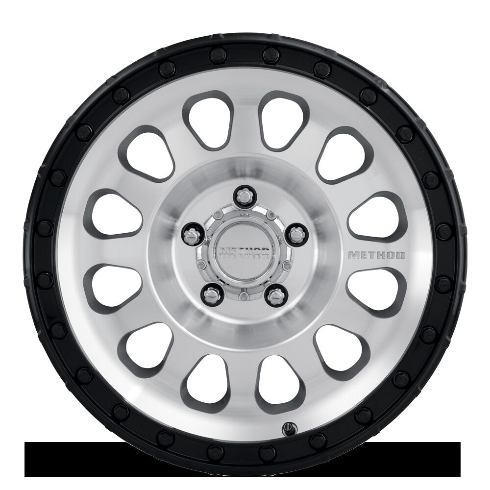 MR315, 17x8.5, 0mm Offset, 5x5, 71.5mm Centerbore, Machined Gloss Black Lip, Method Race Wheels