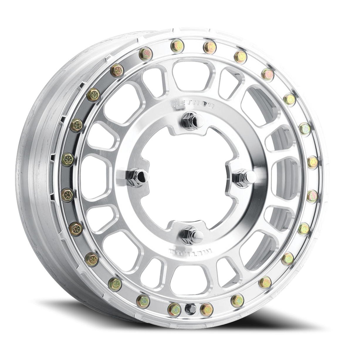 Aluminum Wheels 15x5 MR412 Beadlock UTV Bolt Pattern 4 On 156 Offset 43 Lip Size 0 Machined Raw Machined Method