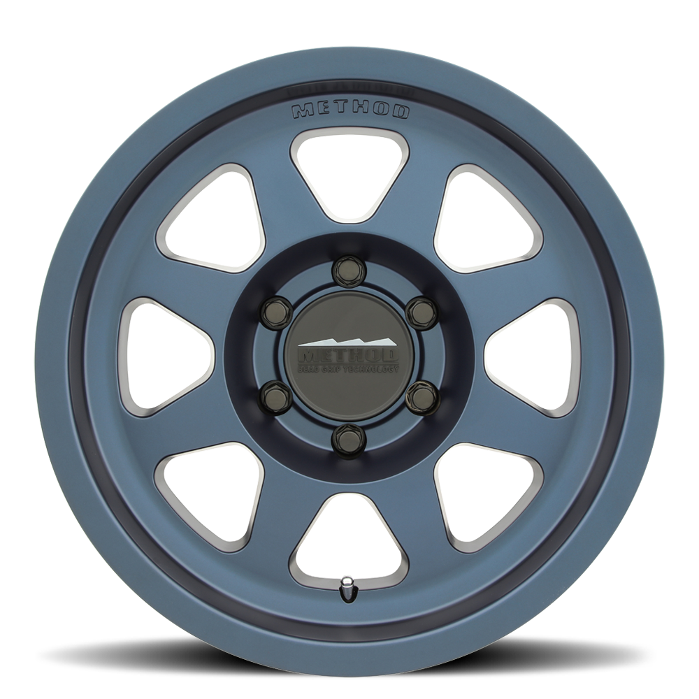 Aluminum Wheels 17x9 Bead Grip MR701 Bolt Pattern 6 On 139.7 Offset -12 Lip Size 1.97 Bahia Blue BL Method