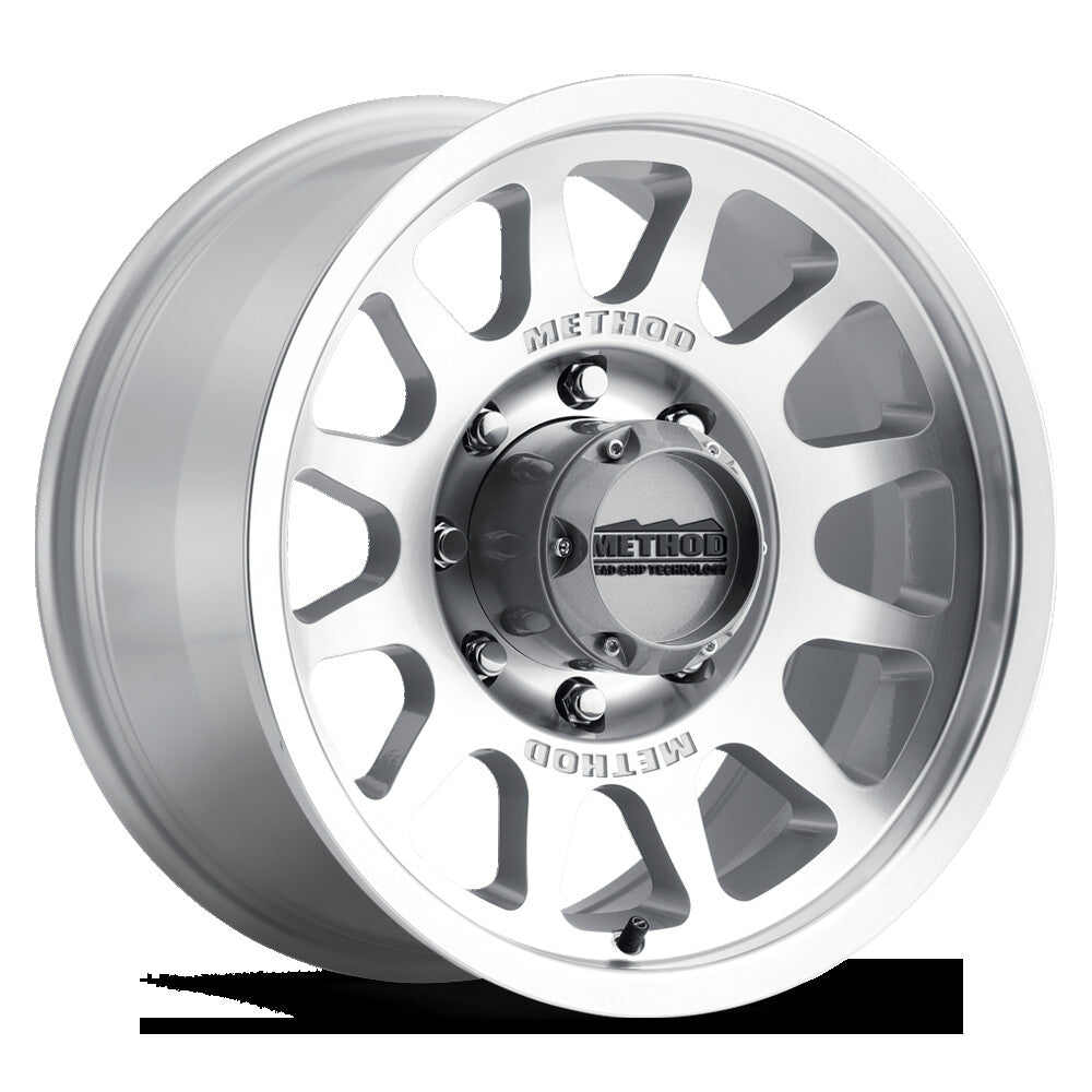 MR703 Bead Grip, 17x8.5, 0mm Offset, 8x6.5, 130.81mm Centerbore, Machined Clear Coat, Method Race Wheels