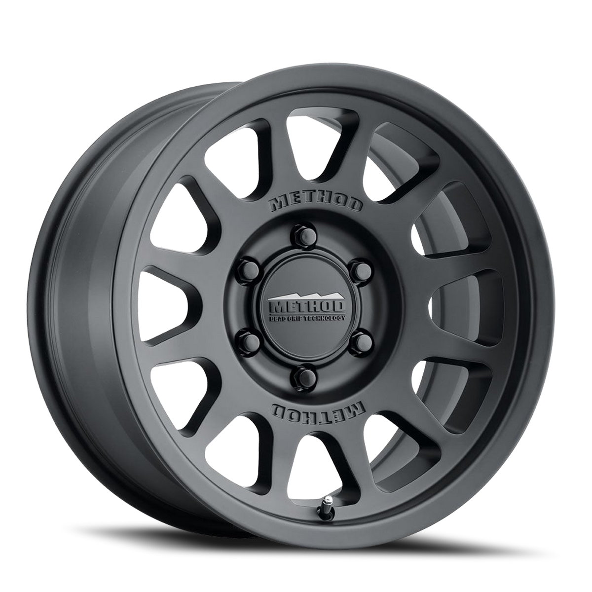 Aluminum Wheels 17x9 Bead Grip MR703 Bolt Pattern 6 On 139.7 Offset -12 Lip Size 1.18 Matte Black MB Method