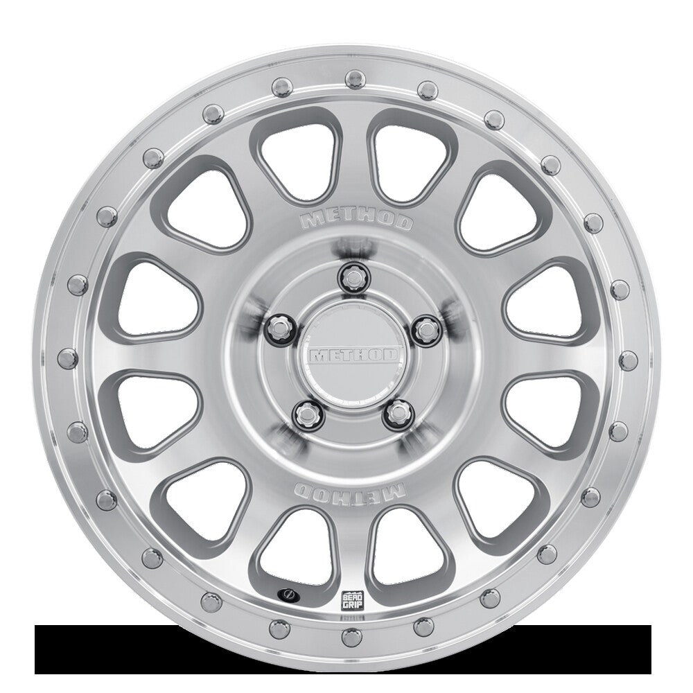 MR709 HD Bead Grip, 17x8.5, 0mm Offset, 5x5, 71.5mm Centerbore, Machined Clear Coat, Method Race Wheels