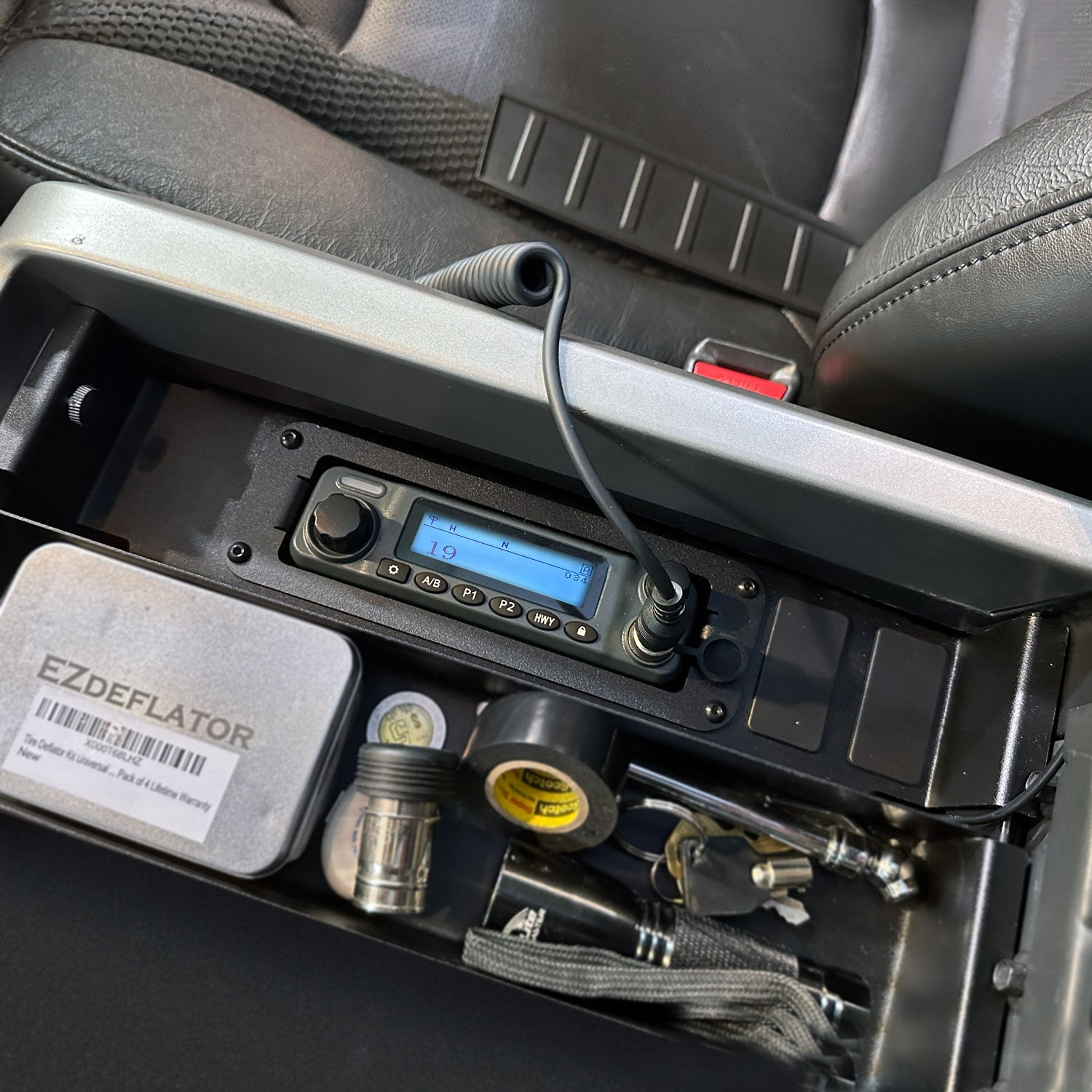 Center Console Radio Mount for Ford Chevy GMC and Ram TRX Trucks - Rugged Radios M1/G1/G4/RM45/RM60/GMR45