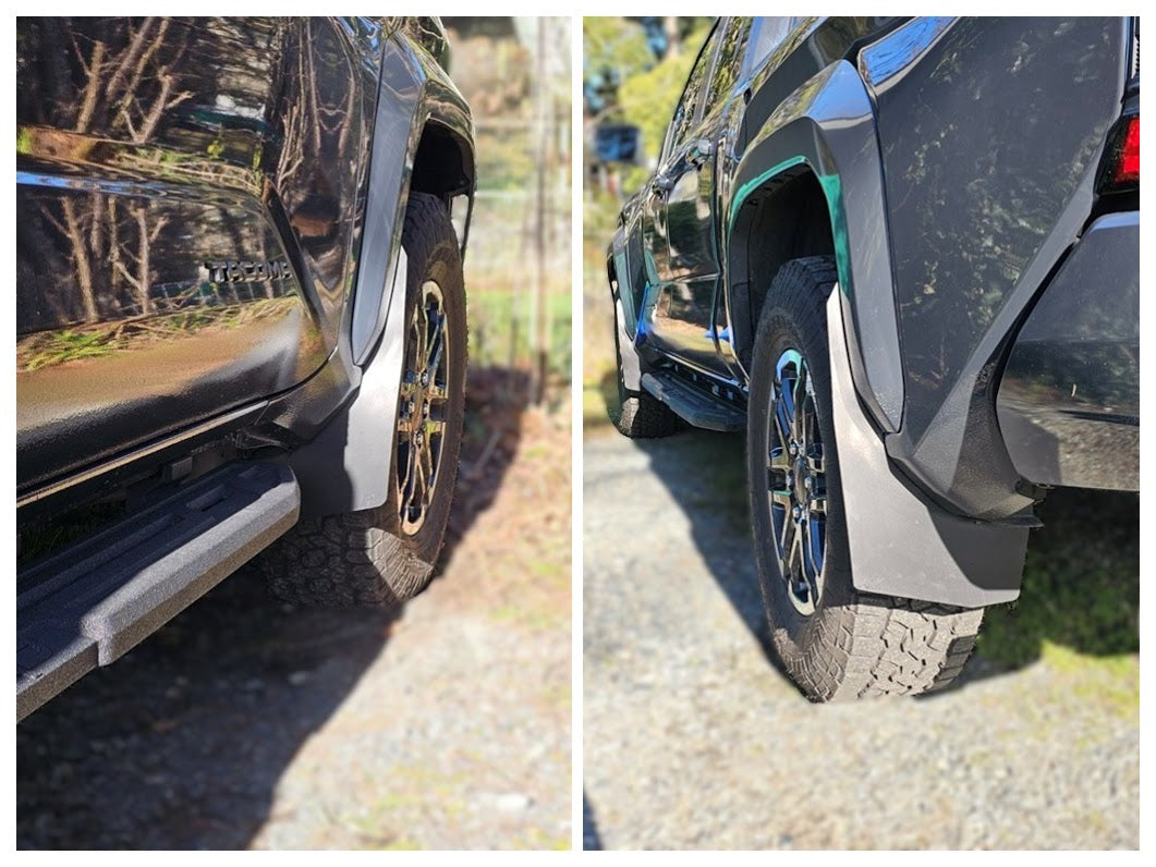 2024+ Toyota Tacoma TriXpoly Mid-Mudflaps providing enhanced protection and style for off-road adventures.