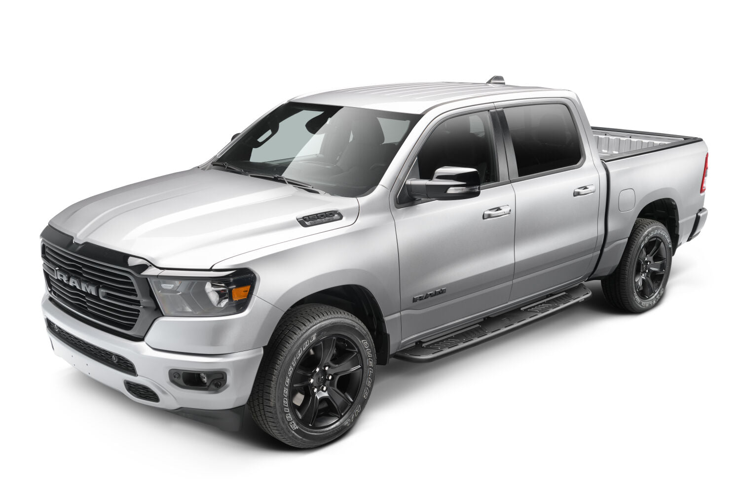 Roan Running Boards Cab Length (2 Steps per Side) 2015.5-2018 (2019-2024 Classic) Ram 15000/2019-2025 2500/3500 Crew Cab Textured Black NFab