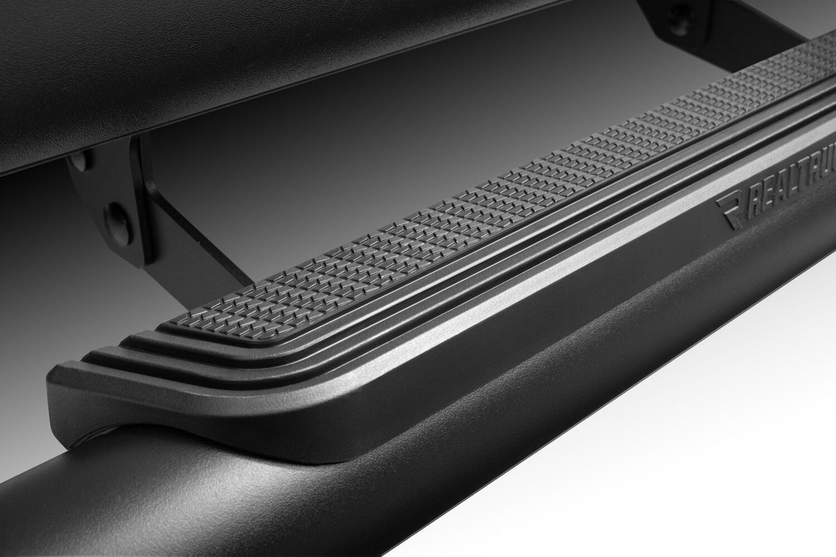 Traxio 3 Inch Nerf Bars 19-26 GM Silverado/Sierra 1500 20-26 GM Silverado/Sierra 2500/3500 Double Cab Textured Black N Fab