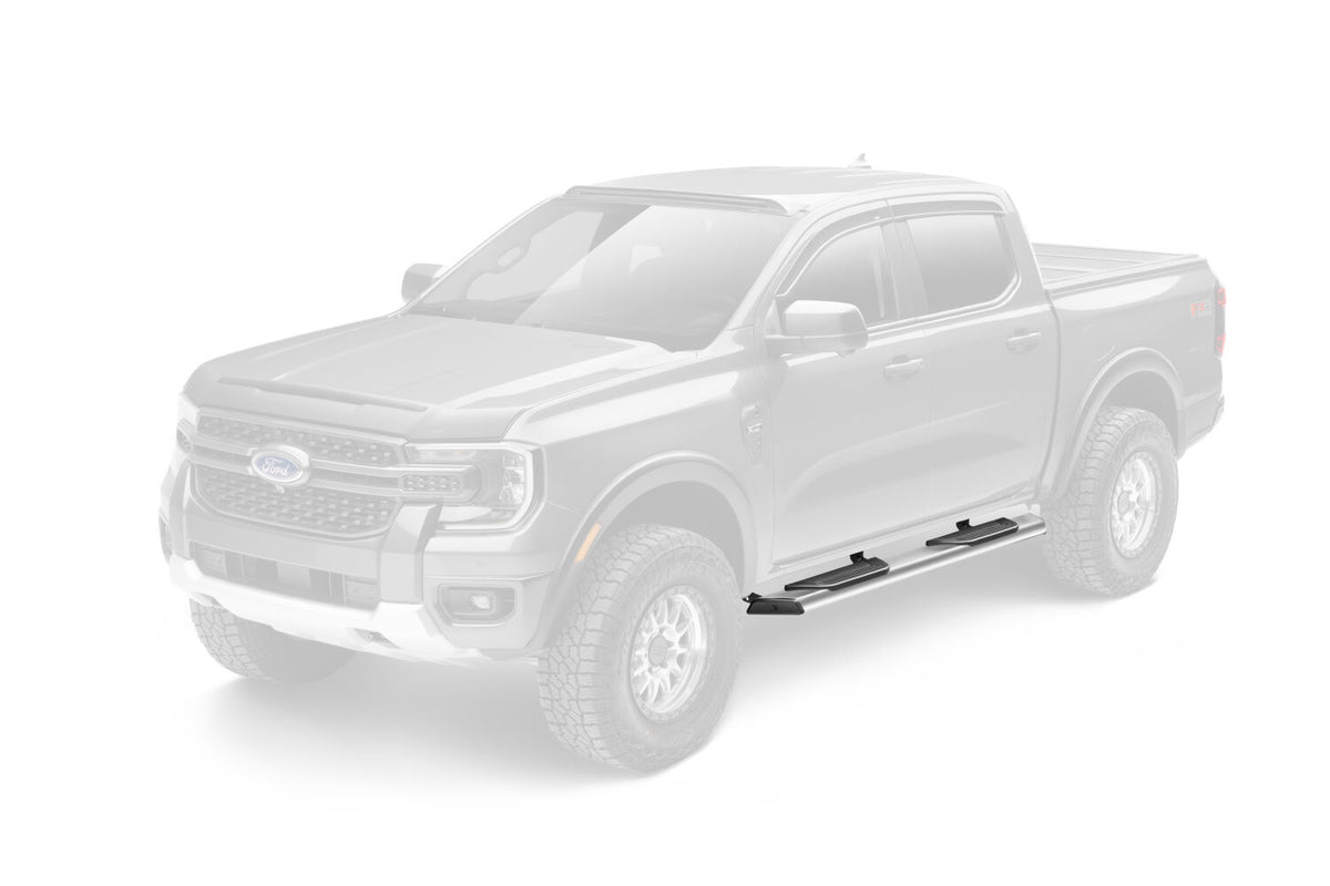 Traxio 5 Inch Nerf Bars 19-26 Ford Ranger SuperCrew Cab Polished Stainless Steel N Fab