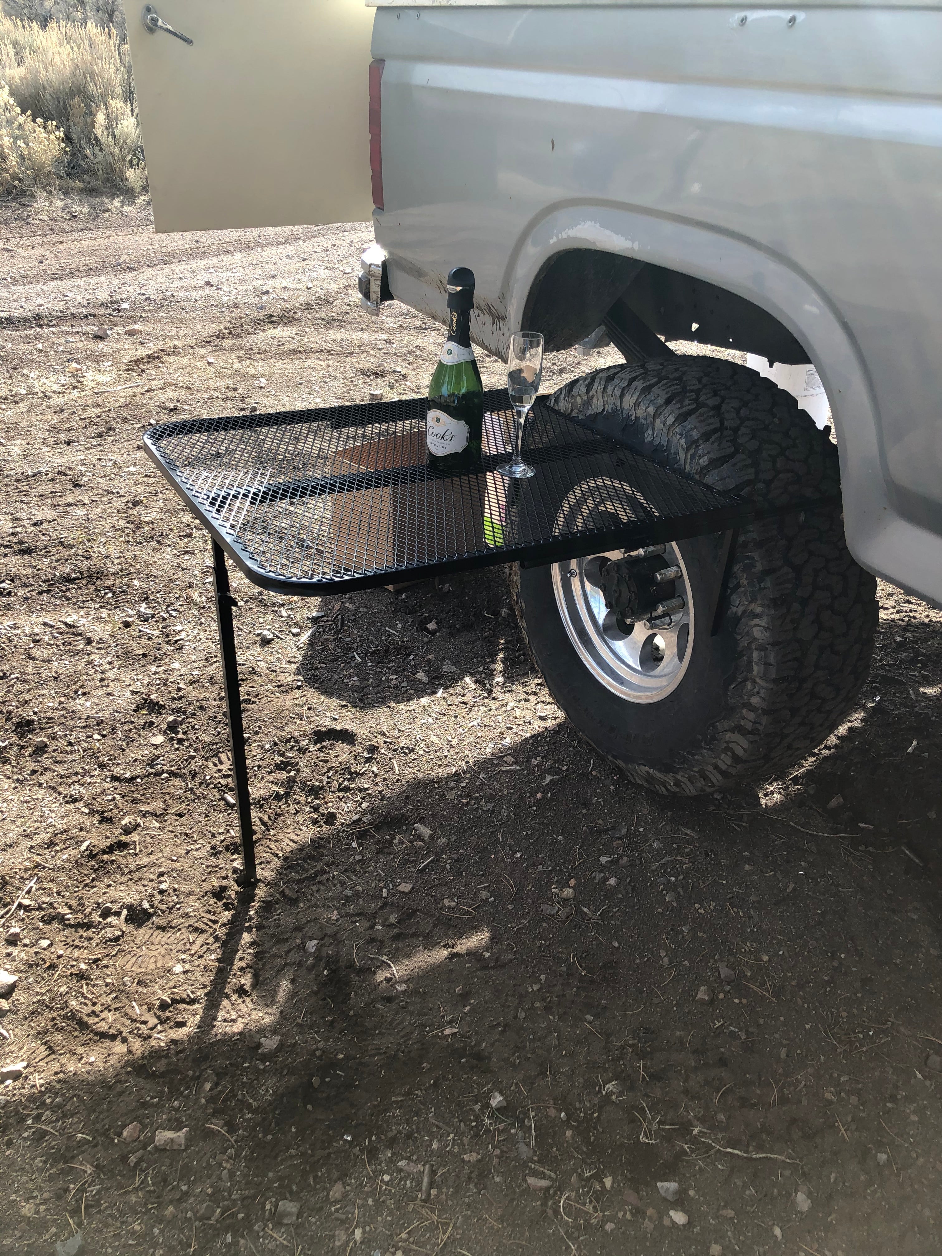Large Steel Camping Tire Table