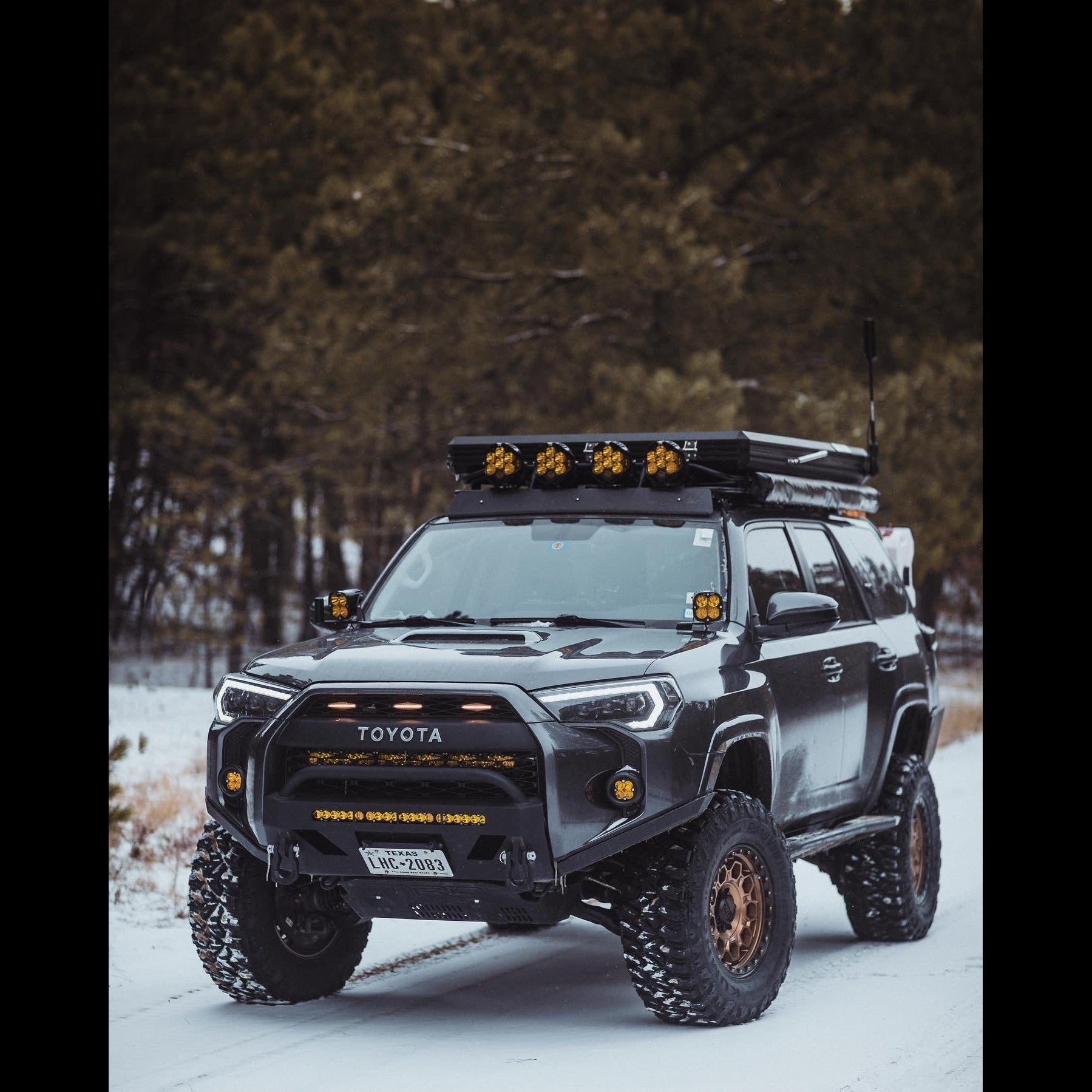 4Runner Lo-Pro winch bumper for 5th Gen models 2014-2024, enhancing off-road capability and rugged appearance.