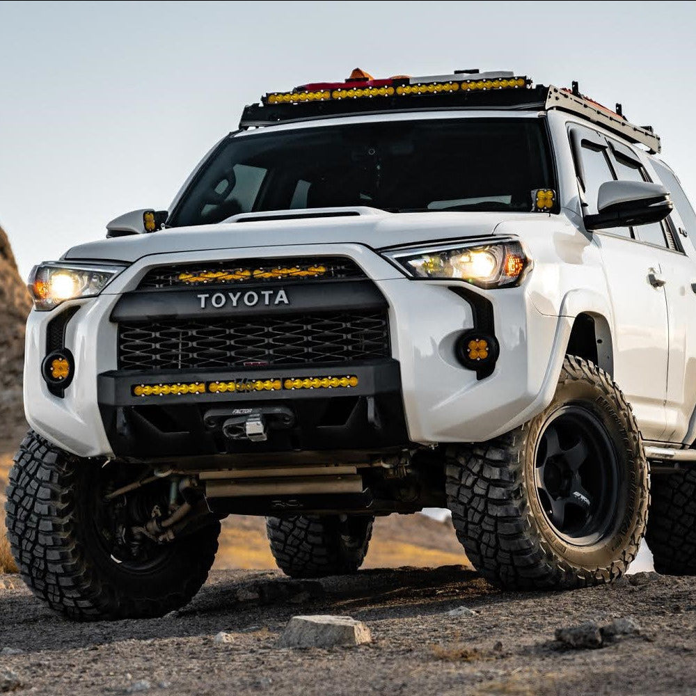 4Runner Lo-Pro winch bumper for 5th Gen models 2014-2024, enhancing off-road capability and rugged appearance.