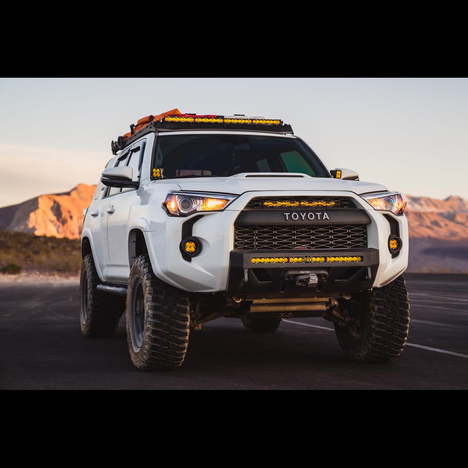 4Runner Lo-Pro Winch Bumper for 2014-2024 models, enhancing off-road capability and rugged style on a modified Toyota 4Runner.