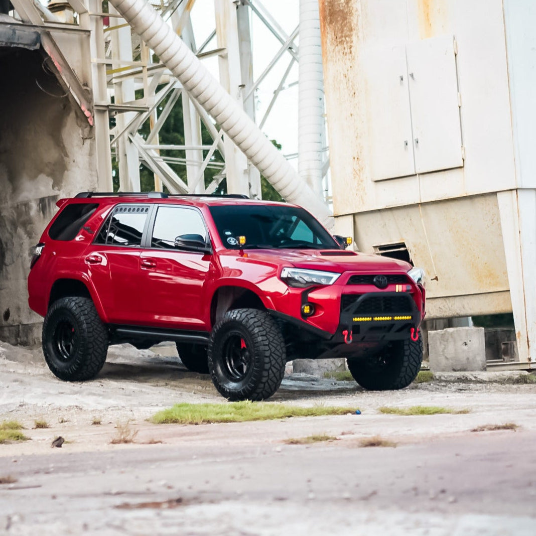4Runner Lo Pro Bumper High Clearance Additions for 5th Gen models from 2014 to 2024, showcasing rugged offroad style.