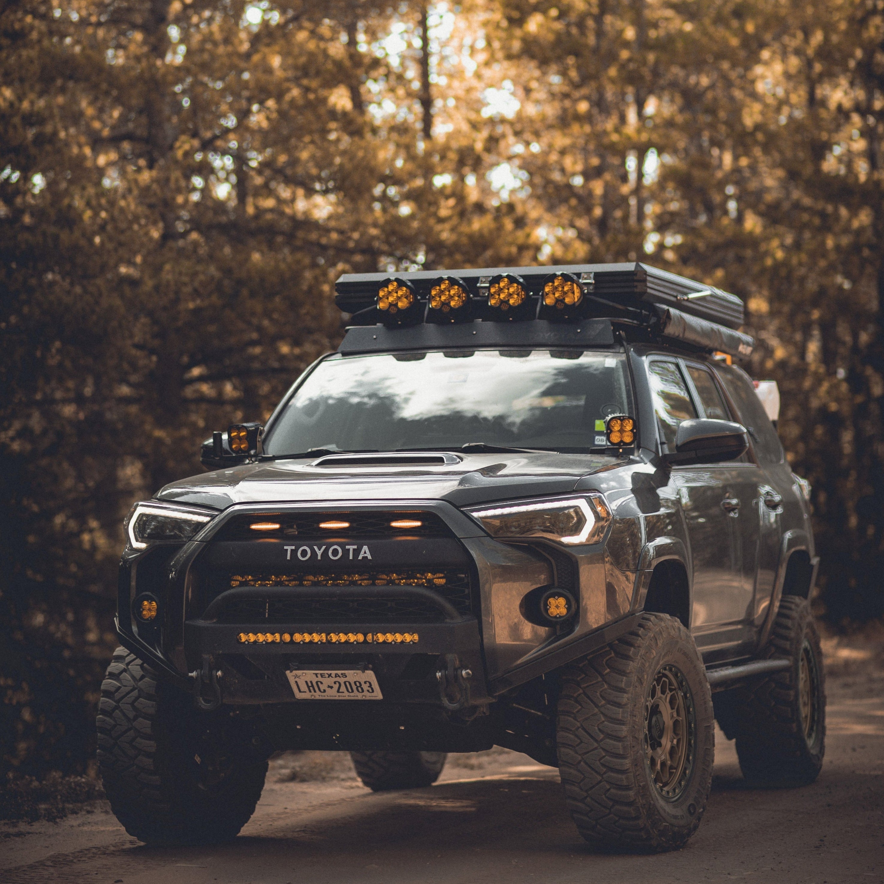High-clearance Lo Pro bumper for 2014-2024 4Runner, enhancing offroad capability and rugged style. Ideal for adventure seekers.