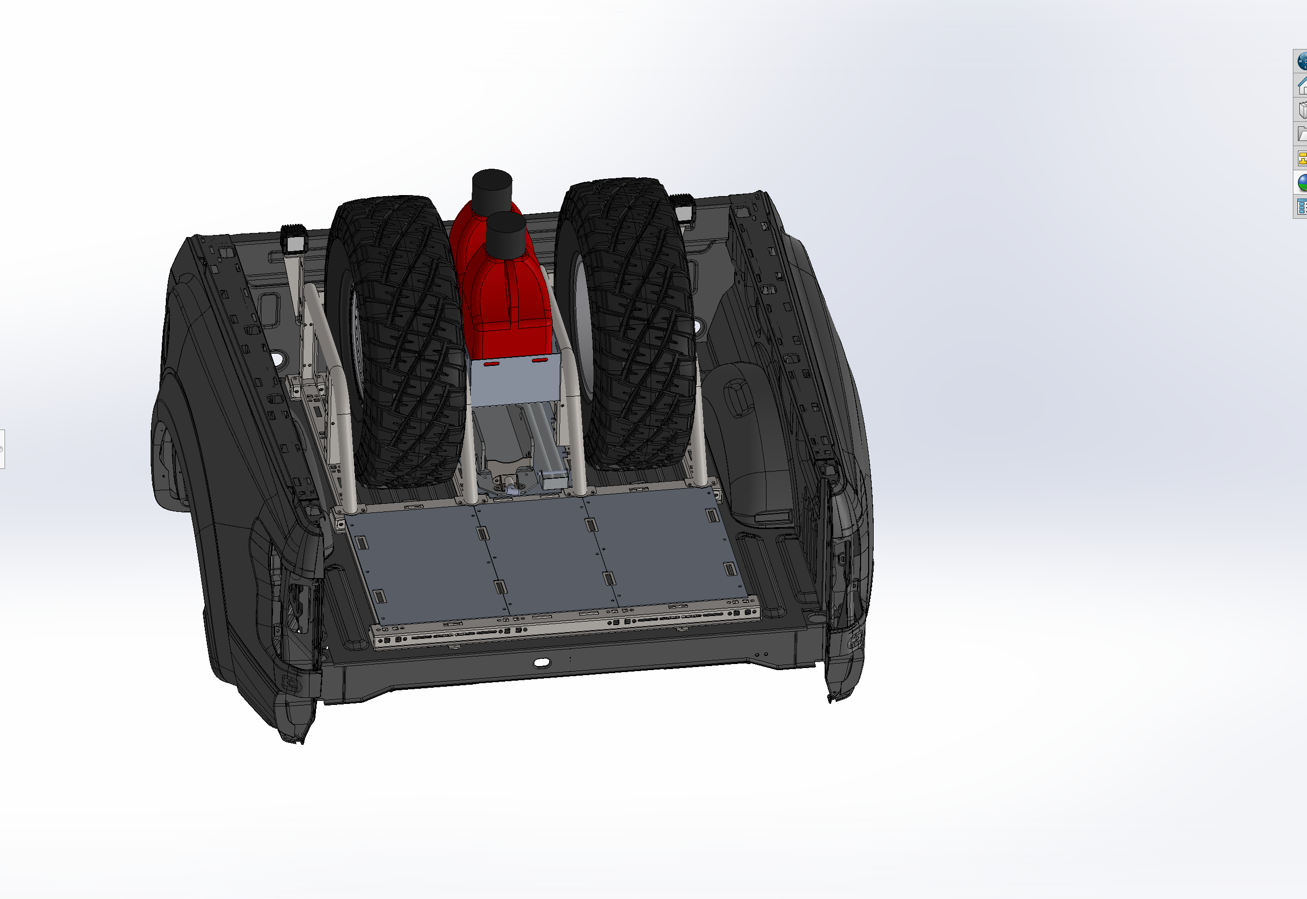 Bed Organizer Chase Rack Add On Light Mount Kit designed for truck beds, featuring a sturdy frame for light installation.