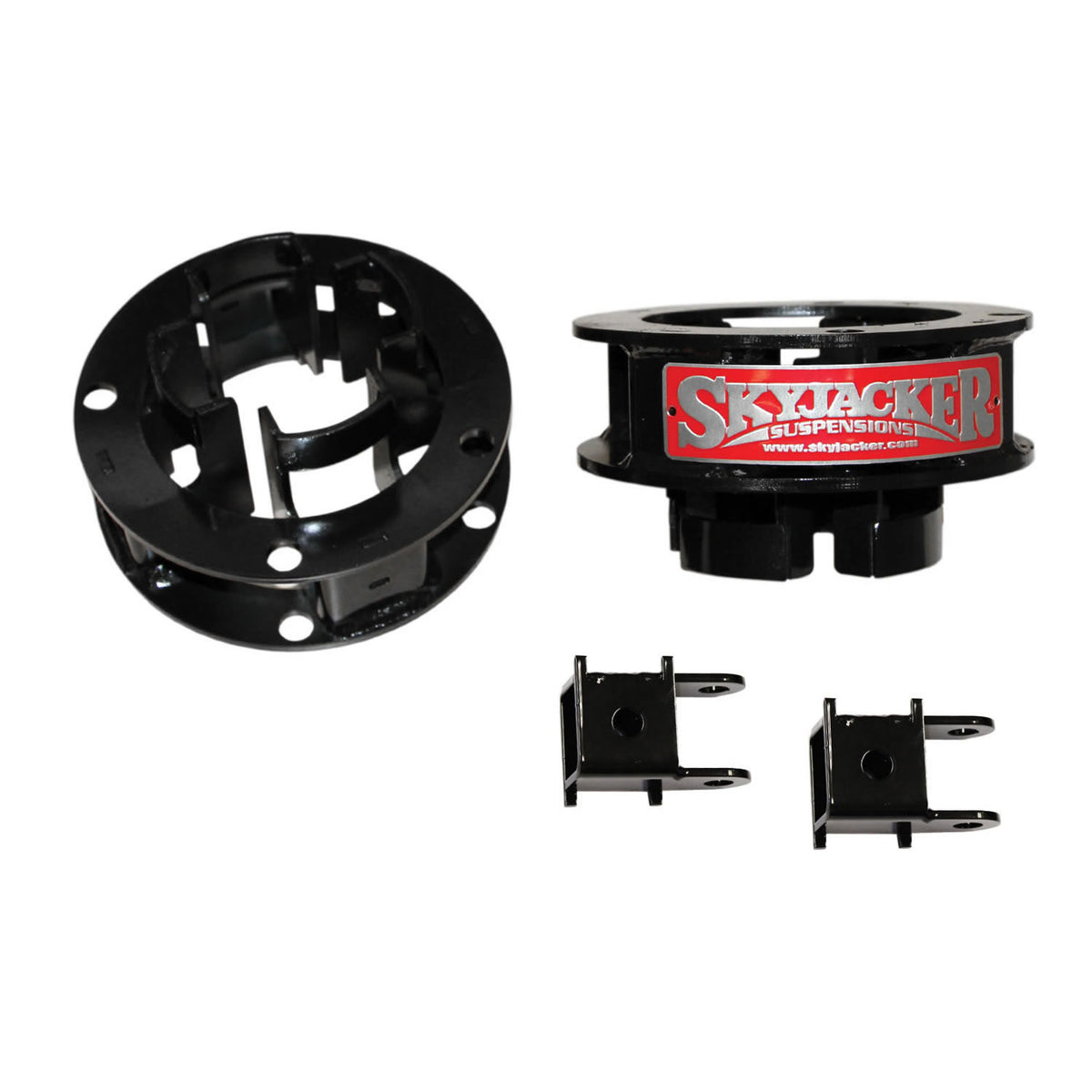 Aluminum Spacer Leveling Kit 13-19 RAM 3500 14-19 RAM 2500 w/Shocks Black MAX Shocks 2 Inch Lift Incl. Front Spacer Skyjacker