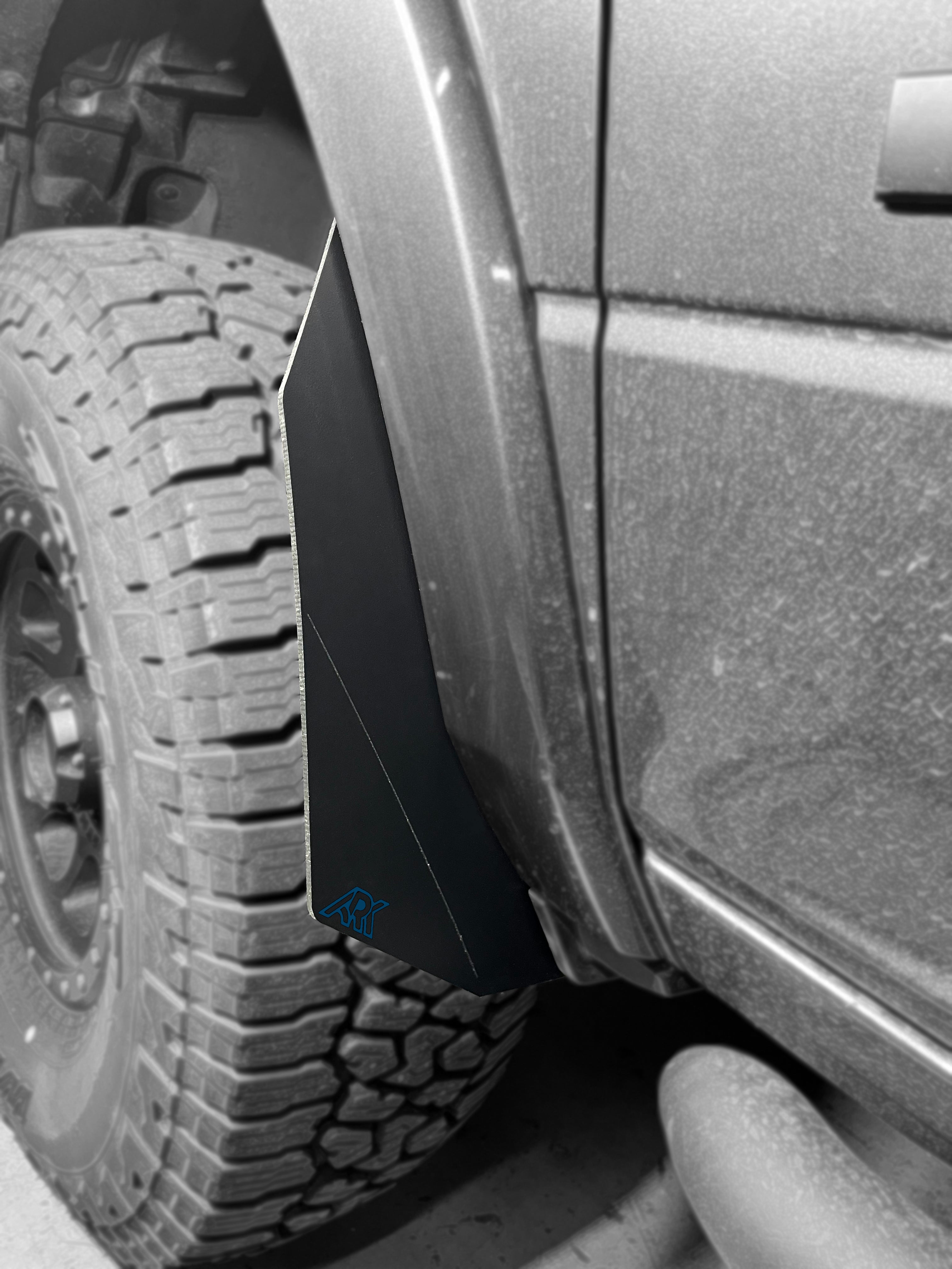 TriXpoly Micro Splash Guards for 2009-2024 Dodge RAM, designed for durability and protection against mud and debris.