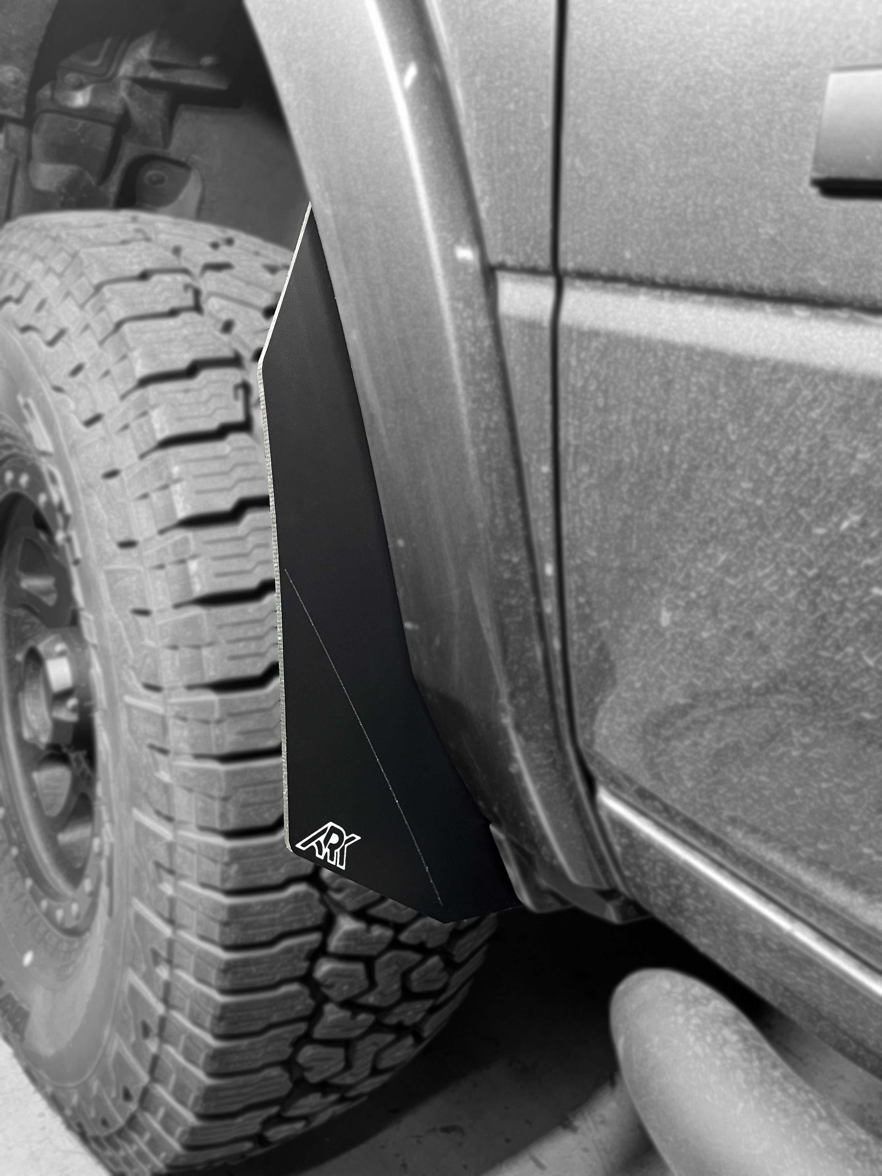 TriXpoly Micro Splash Guards for 2009-2024 Dodge RAM, designed for durability and protection against mud and debris.
