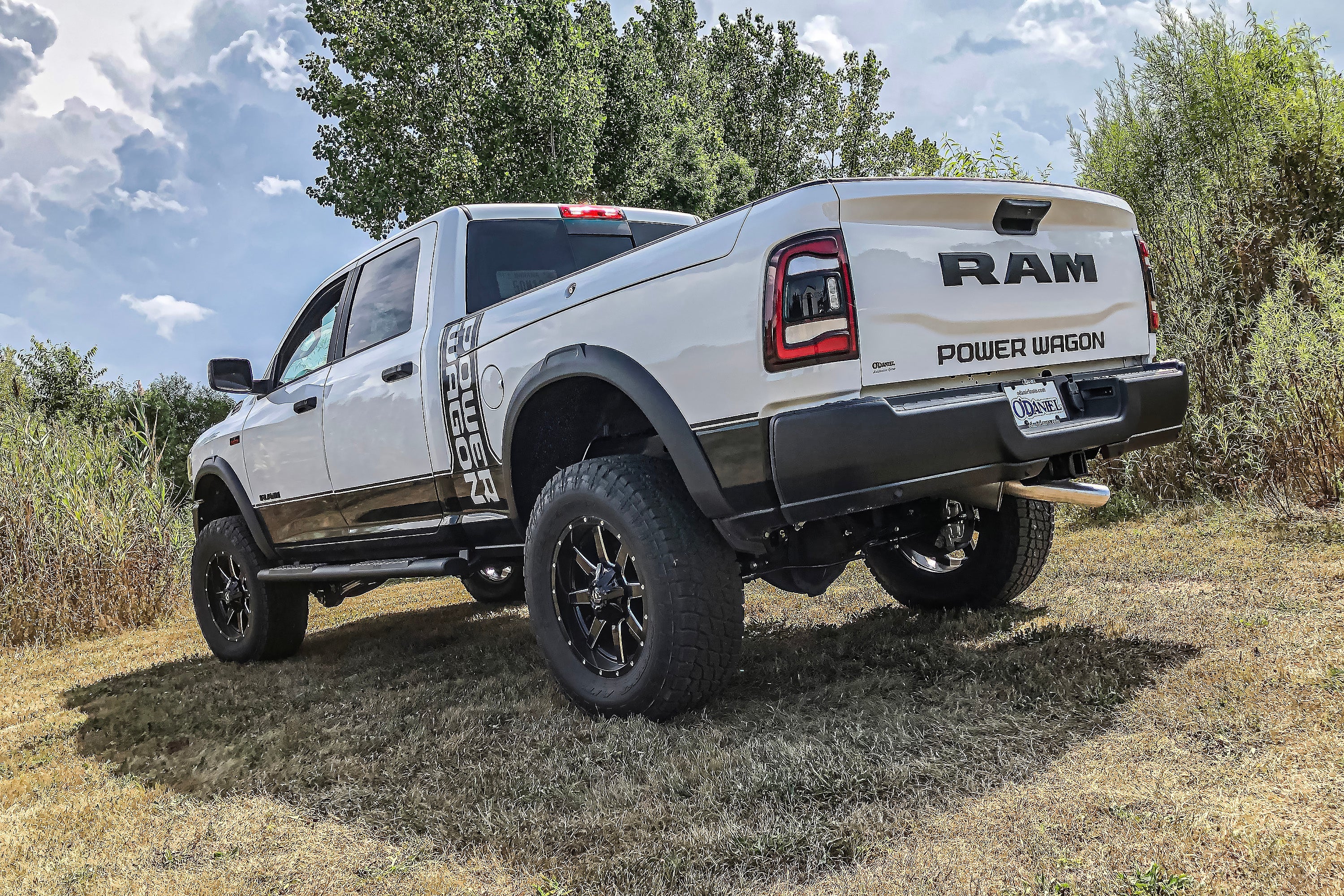 2-inch lift kit installed on a Ram 2500 Power Wagon, showcasing enhanced off-road capability and rugged style.