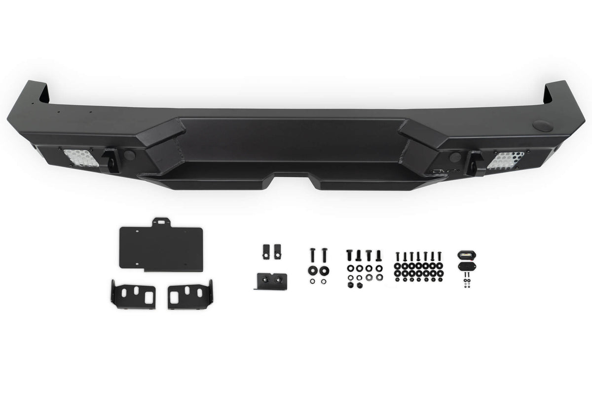 2018 2025 Jeep Wrangler JL JLU Mto Series Rear Bumper W/ Optional Tire Carrier DV8 Offroad