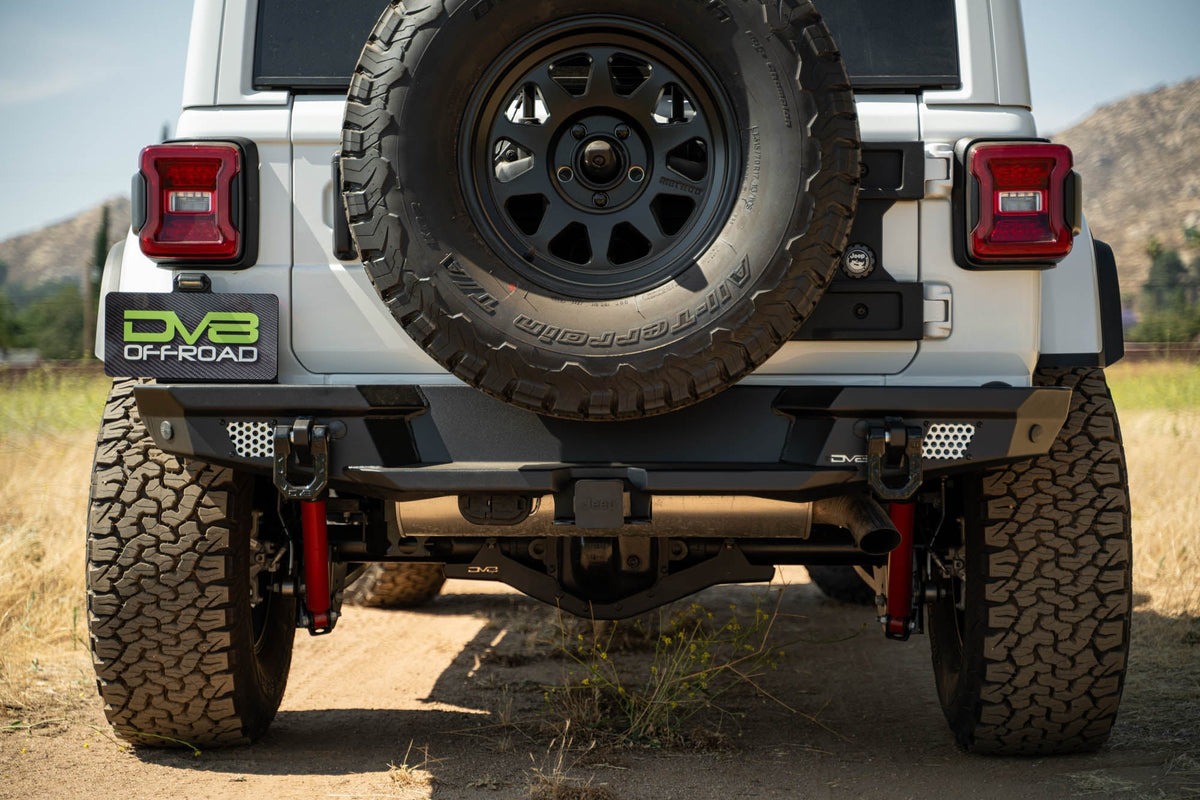 2018 2025 Jeep Wrangler JL JLU Mto Series Rear Bumper W/ Optional Tire Carrier DV8 Offroad