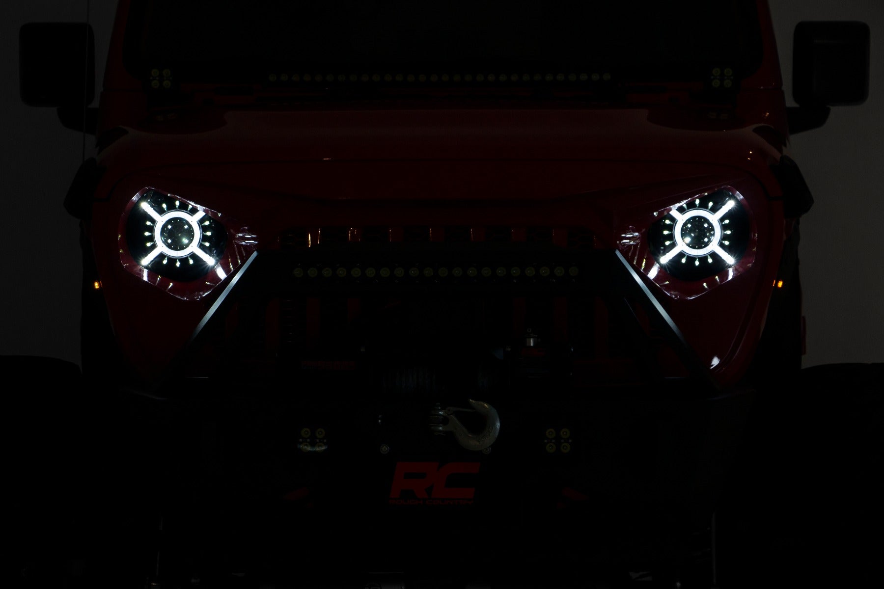Jeep 9-Inch LED Projection Headlights 18-20 Wrangler JL/JLU, 20-Present Gladiator JT Rough Country
