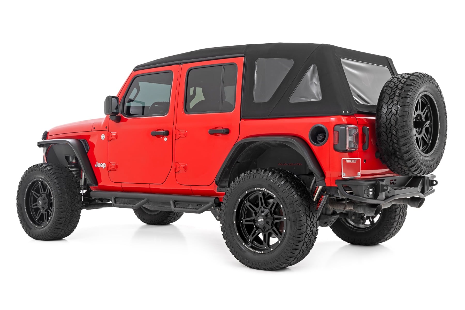 Nerf Steps Wheel to Wheel 4 Door Jeep Wrangler Unlimited 4WD (18-26) Rough Country