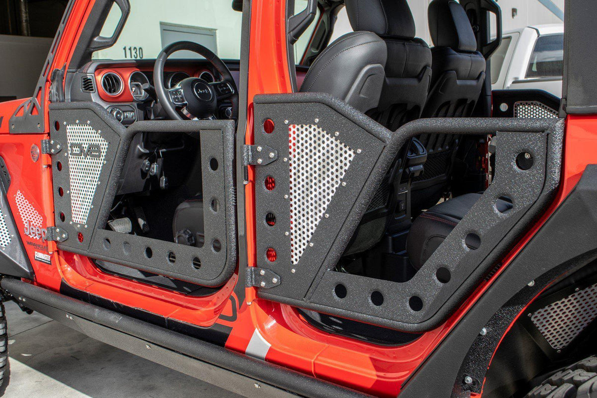 2018 2025 Jeep Wrangler JLU Gladiator JT 4 Door Rear Rock Doors DV8 Offroad
