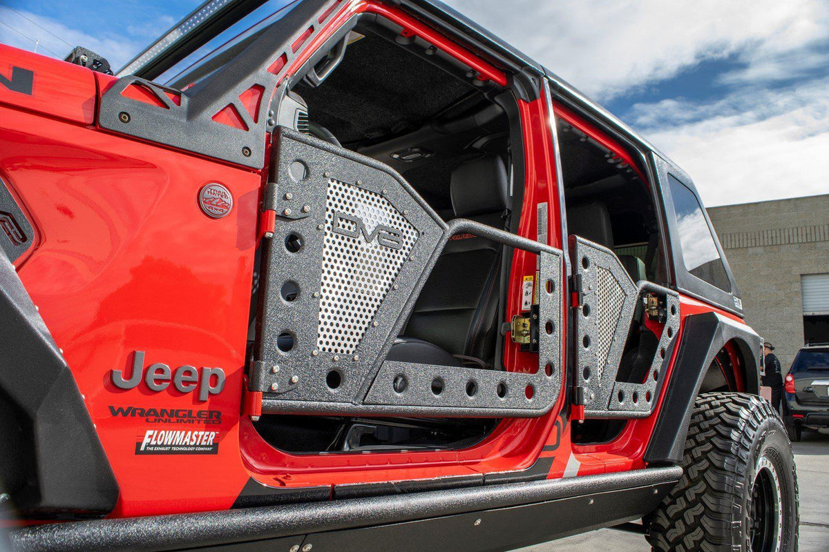 2018 2025 Jeep Wrangler JLU Gladiator JT 4 Door Rear Rock Doors DV8 Offroad
