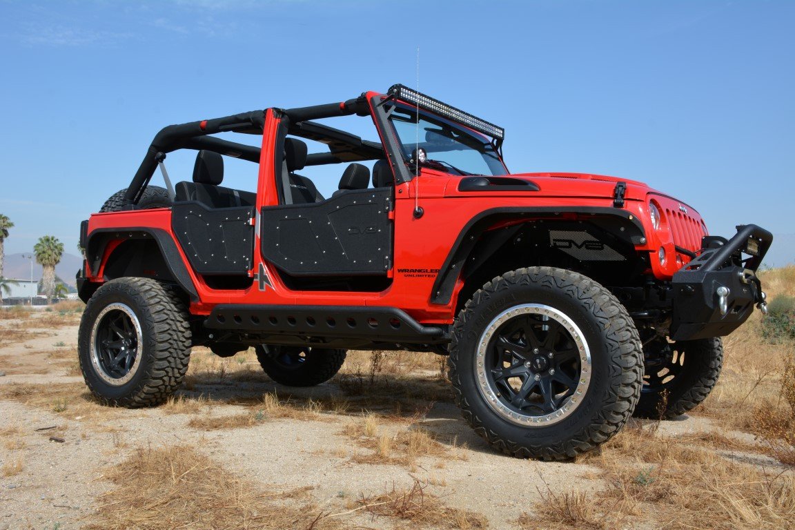 2007 2018 Jeep Wrangler JKU Rear Rock Doors DV8 Offroad