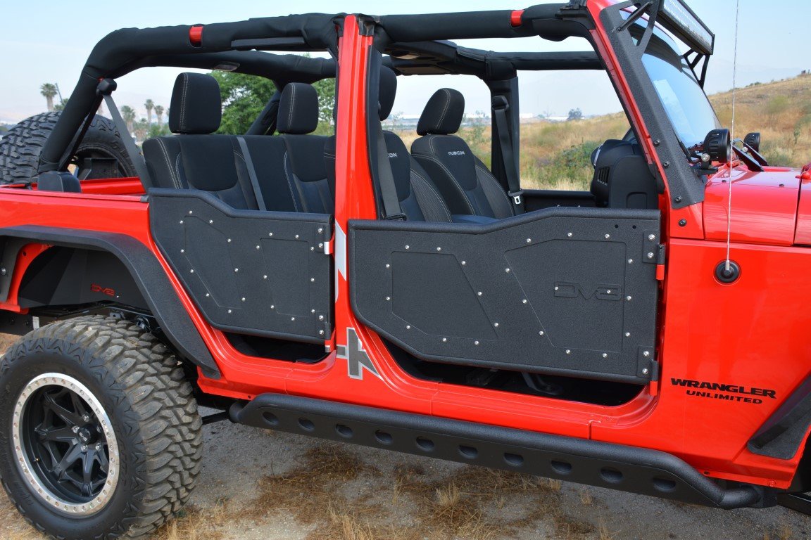 2007 2018 Jeep Wrangler JKU Rear Rock Doors DV8 Offroad
