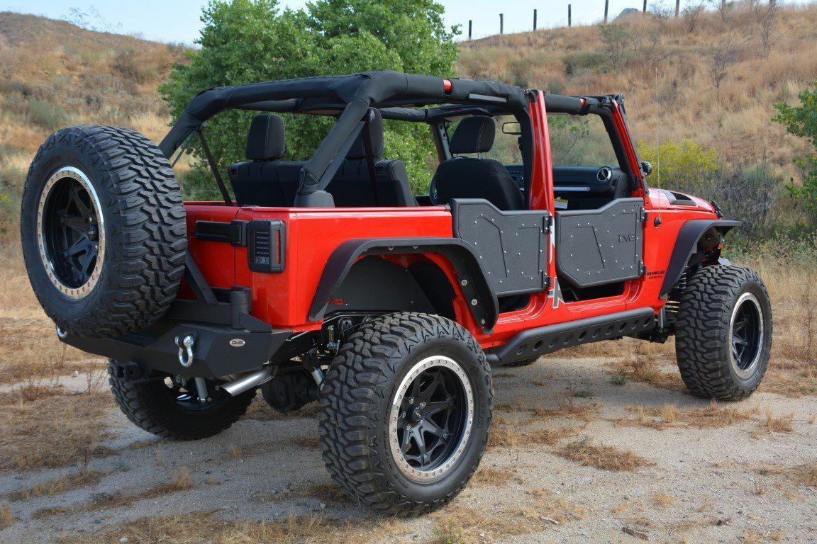 2007 2018 Jeep Wrangler JKU Rear Rock Doors DV8 Offroad
