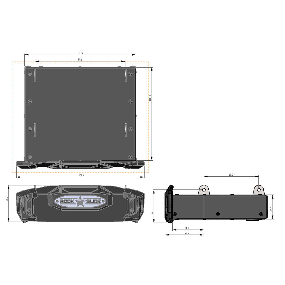 R-STEP 9 Inch Wide For 2017-2022 Ford Super Duty Bed Step Attachment Brackets Drivers Side Behind Rear Tire Rock Slide Engineering