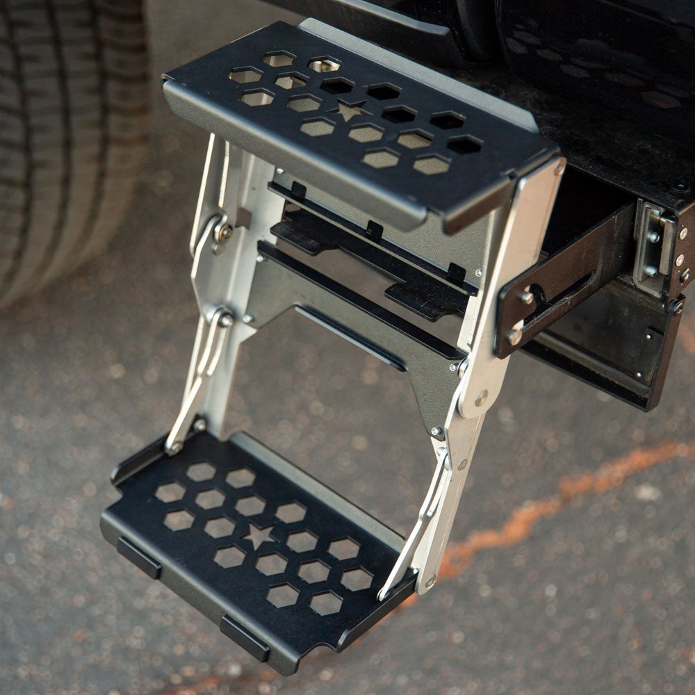 R-STEP 9 Inch Wide For 2020-2023 Jeep Gladiator Bed Step Attachment Brackets Driver Side Behind Rear Tire DIESEL MOTOR Rock Slide Engineering