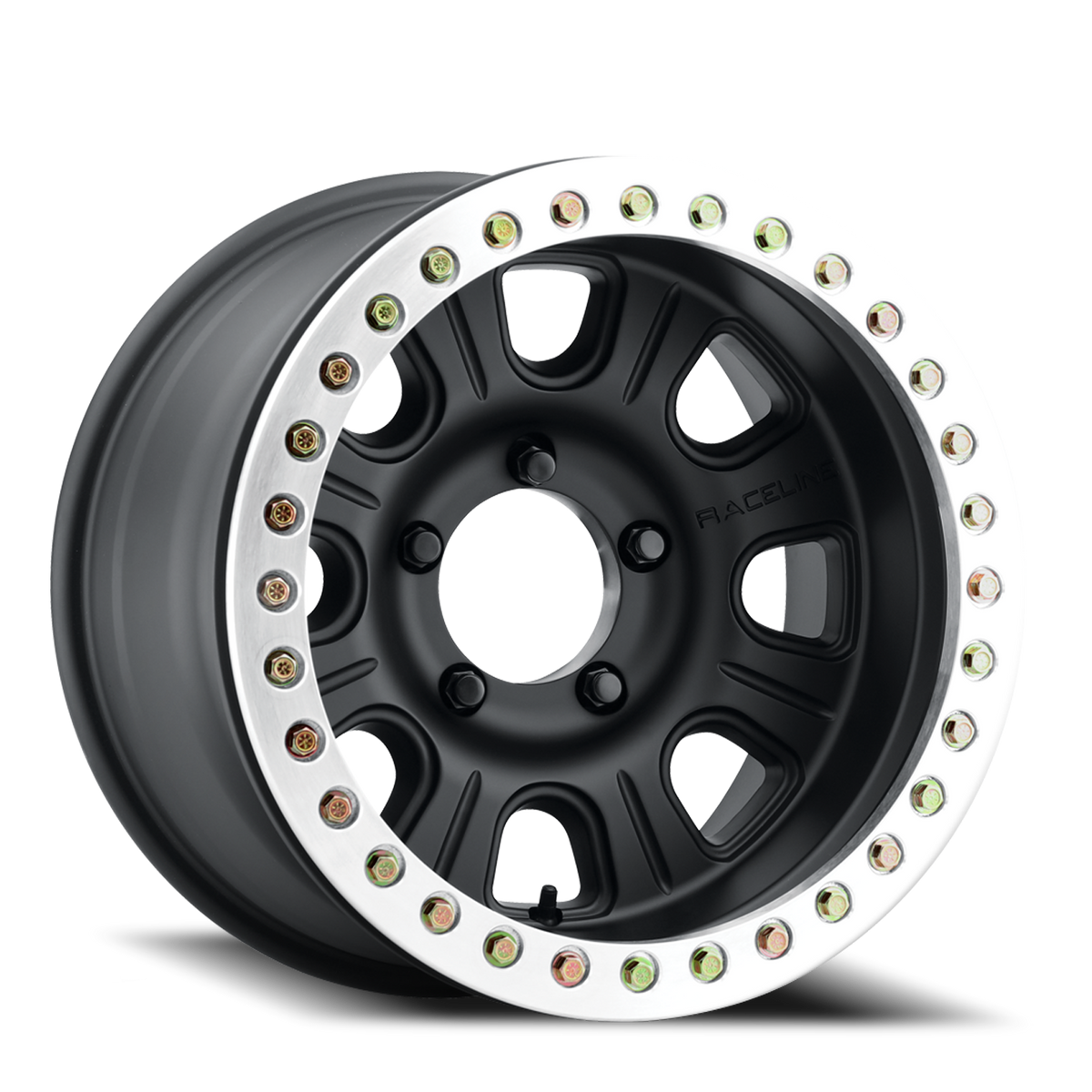 Aluminum Wheels 17x9.5 Monster Beadlock RT231 Machined Face Black -32 Offset 8 on 165.1 Bolt Pattern 130.81 Bore Raceline