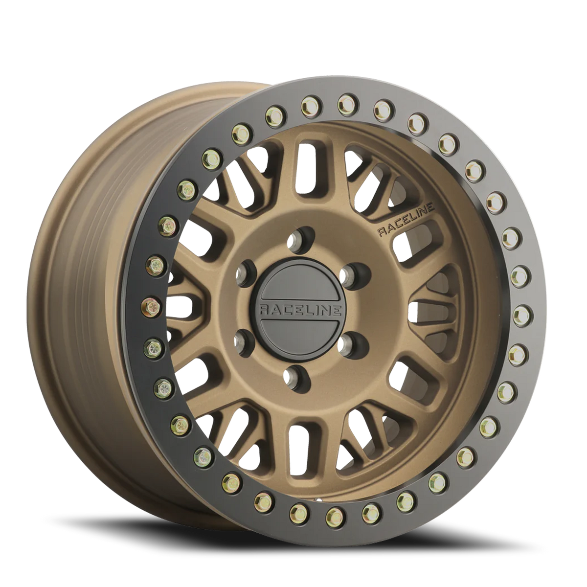 Aluminum Wheels 17x9 Ryno Cast Beadlock RT951BZ Textured Matte Bronze Black Beadlock Ring -12 Offset 5 on 127 Bolt Pattern 83.82 Bore Raceline