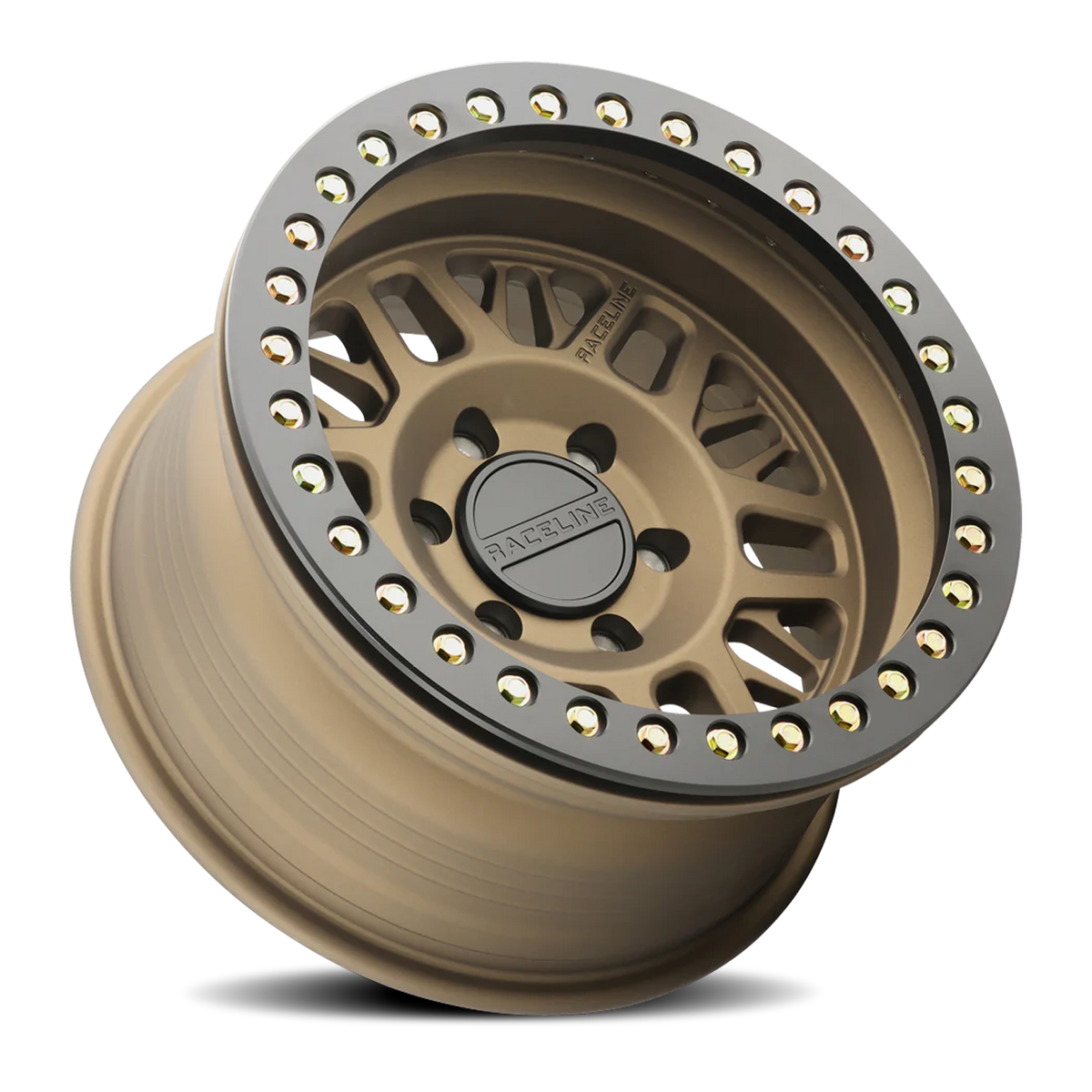 Aluminum Wheels 17x9 Ryno Cast Beadlock RT951BZ Textured Matte Bronze Black Beadlock Ring -38 Offset 8 on 165.1 Bolt Pattern 130.8 Bore Raceline