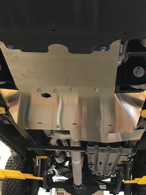 Skid plate kit for 2021-2024 Ram TRX, designed for underbody protection and durability during off-road use.