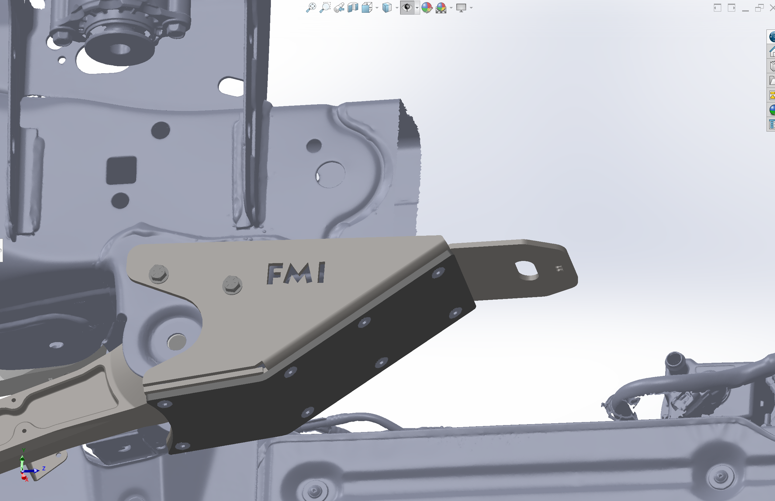 2024 Ranger Raptor rear lower arm frame guard featuring HDPE slide for enhanced protection and durability.
