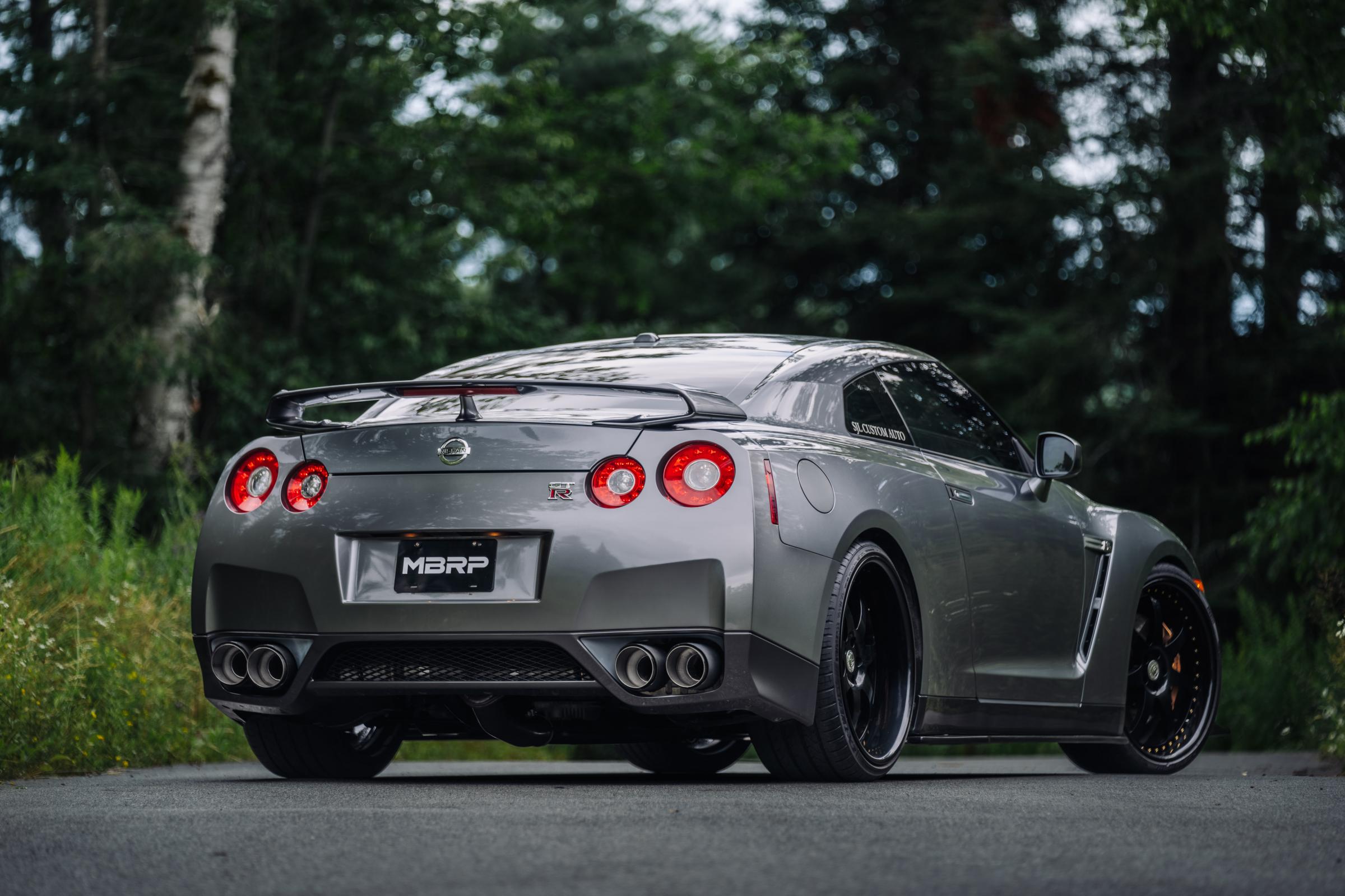 2009-2024 Nissan GT-R 3.8L Armor Pro T304 Stainless Steel 3.5 Inch Cat-Back Dual Split Rear with Quad Carbon Fiber Tips MBRP
