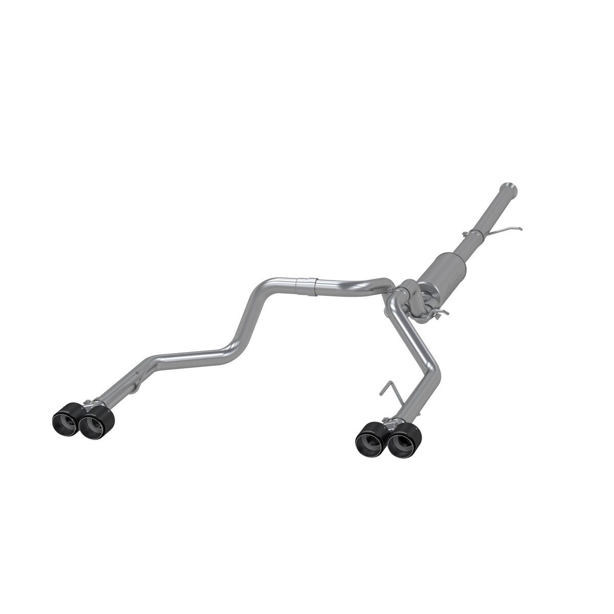 3.0 inch Cat-Back 2.5 inch Dual Split Rear Quad Carbon Fiber Tips 4.0 inch OD 19-up Silverado/Sierra 1500 Dual Out MBRP