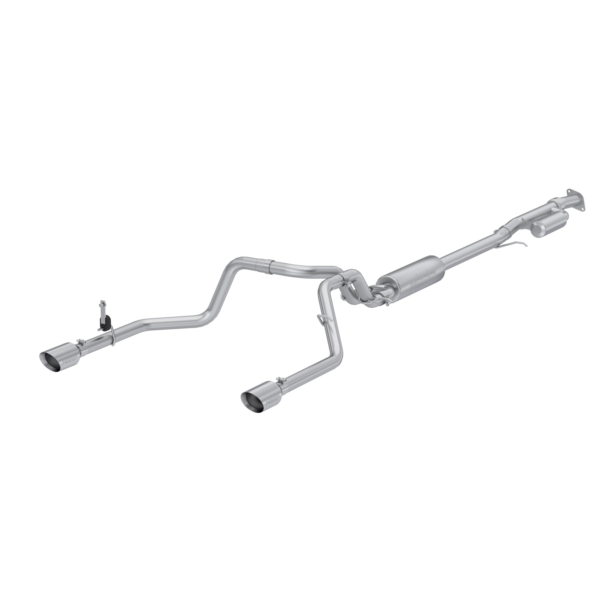 2019-Up Silverado/Sierra 1500 2.7L Armor Pro T304 Stainless Steel 3 Inch Cat-Back, 2.5 Inch Dual Split Rear Exit MBRP