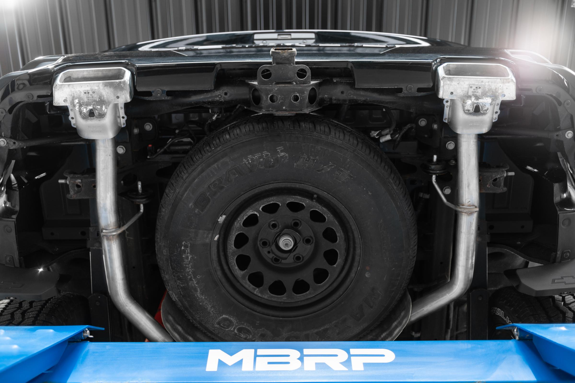 2.5 Inch Cat Back Exhaust System For 19-Up Silverado/Sierra 1500 5.3L and 2022 Silverado LTD/ Sierra Limited 5.3L Dual Rear 304 Stainless Steel MBRP